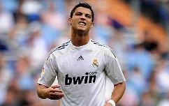 Cristiano Ronaldo gestures in dispair after missing a chance on goal for Real Madrid