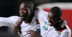 Burkina Faso' national team players celebrating after scoring a goal