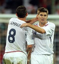 England's midfield duo; Frank Lampard and Steven Gerrard