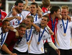 German squad celebrating their third place finish during the
2006 World Cup in Germany.