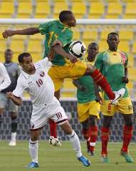 Mali playing against Quatar during a friendly a match