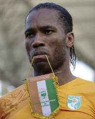 Skipper Didier Drogba of Ivory Coast looking tired during a warm-up match ahead of the 2010 Africa Cup of Nations