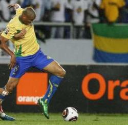 Gabon's Daniel Cousin playing against Tunisia.