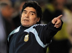 Argentina's coach, Diego Maradona