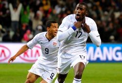 USA's Altidore celebrate after scoring with the rest of his mates.