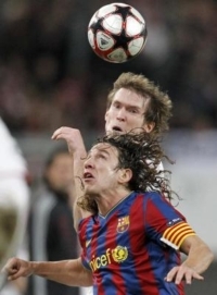 Hleb and Puyol in the UEFA Champions League