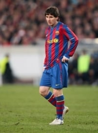Lionel Messi in the UEFA Champions League against Stuttgart