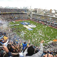 La Bombonera during last year's Superclasico. The level of excitement can almost be felt