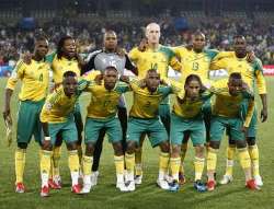 South Africa players lined up for a team picture.