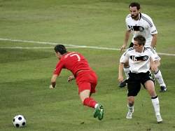 Cristiano Ronaldo dives vs Germany.