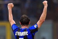 Inter Milan's Dejan Stankovic celebrates.