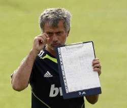 Real Madrid Coach Jose Mourinho pictured during training.