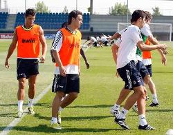 Real Madrid players pictured during training.