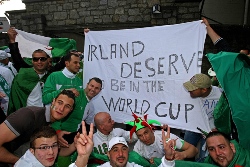 Republic of Ireland fans making a peaceful protest.