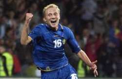 Euro 2012 Qualifying: Moldova goal scorer celebrating against Finland