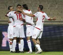 Euro 2012 Qualifying: Malta players celebrate against Israel