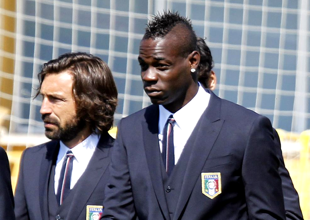 Balotelli and Pirlo at the World Cup 2014