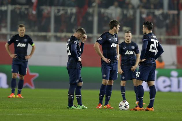 Robin Van Persie, Wayne Rooney, Nemanja Vidic, Michael Carrick, Manchester United, Olympiacos, UEFA Champions League