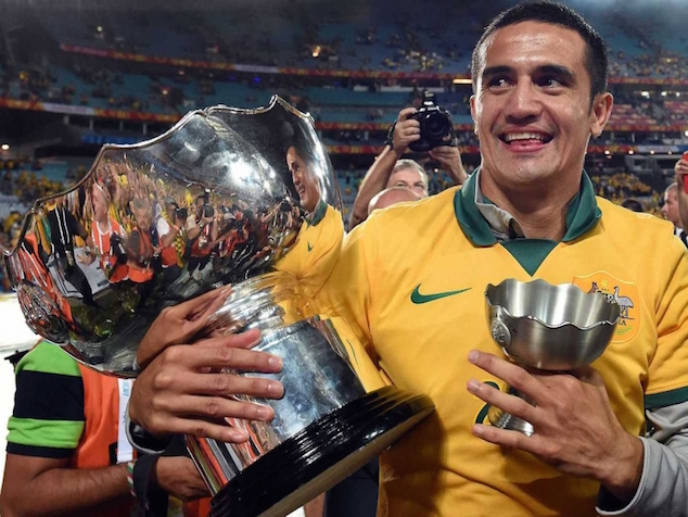 Tim Cahill celebrates Asian Cup title with Australia