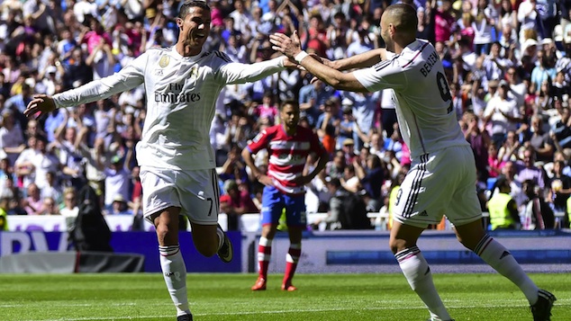 Entre Ronaldo y Benzema metieron siete goles ante el Granada.