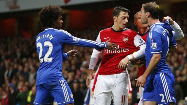 Mesut Ozil, Branislav Ivanovic, Arsenal, Chelsea, English Premier League