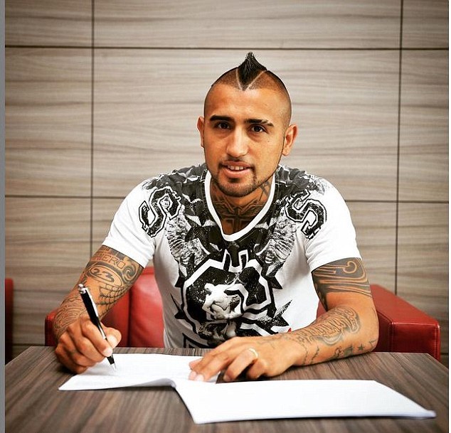 Vidal completed his £28M transfer to Bayern Munich