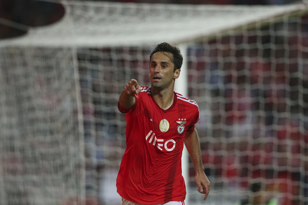 Jonas celebrates a previous goal for Benfica 