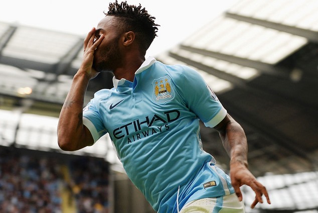Manchester City's Raheem Sterling celebrates his goal 
