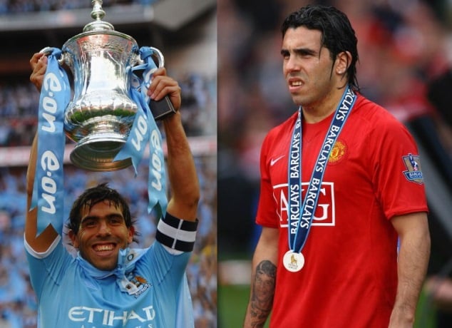 Carlos Tevez is the last player to have played for both teams in the Manchester derby 
