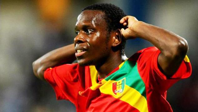 Mali's Sidiki Maiga celebrates his previous goal for his country 