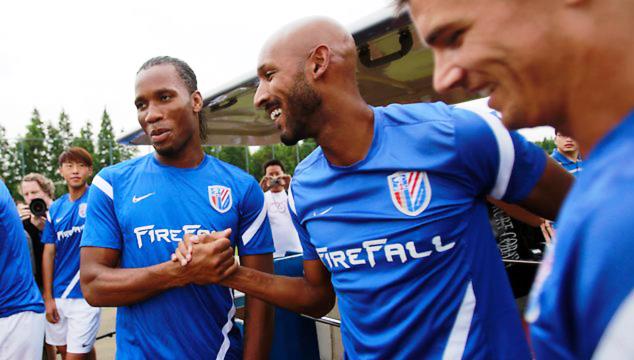 Nicolas Anelka and Didier Drogba in China