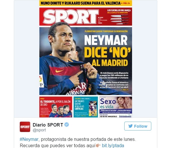 Neymar says NO to Real Madrid 