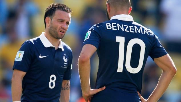 Benzema and Valbuena in a previous match for France 