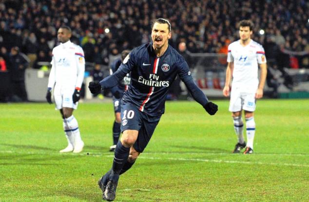 Zlatan celebrate his goal for PSG 
