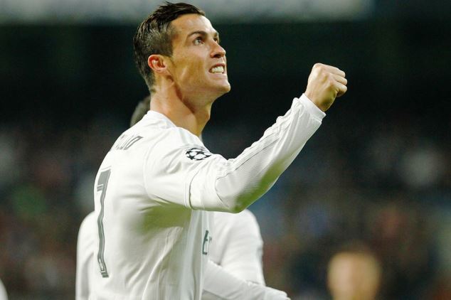 Ronaldo celebrates one of his goals against Malmo 