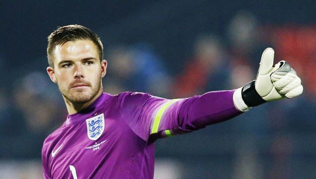 Jack Butland in previous action for England 
