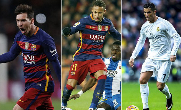 Lionel Messi, Neymar, Cristiano Ronaldo, Barcelona, Real Madrid, Ballon d'Or 2015, La Liga
