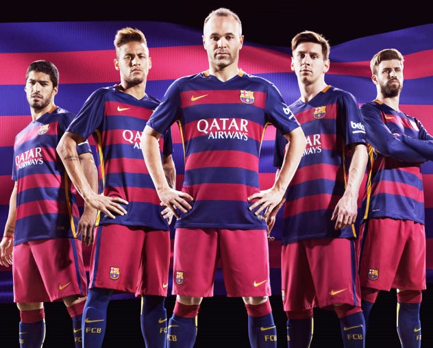 Barcelona players showcase their 2015/2016 kits