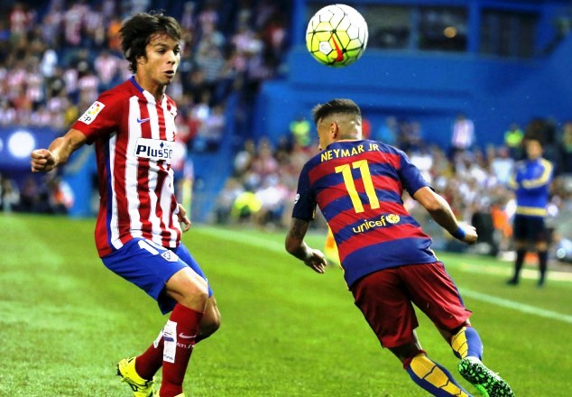 Barcelona's Neymar in action against Atletico Madrid 