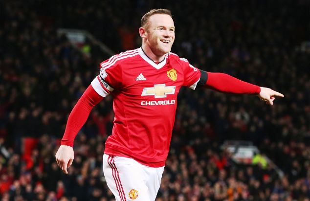 Wayne Rooney celebrates scoring against Stoke City on Tuesday night 