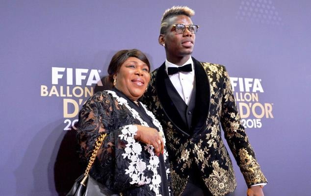 Paul Pogba and his mother Yeo Pogba at the Ballon d'Or awards in Zurich 