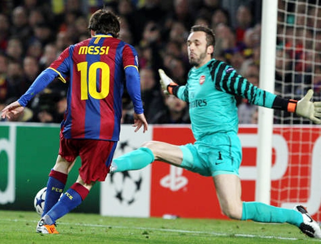 Messi scores against Arsenal