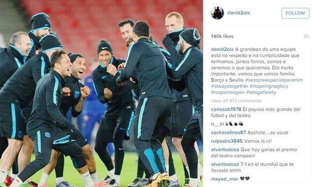 Dani Alves' Instagram post