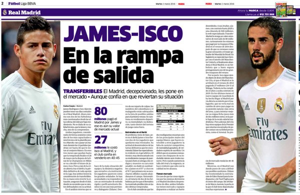 James Rodriguez, Isco, Real Madrid, La Liga