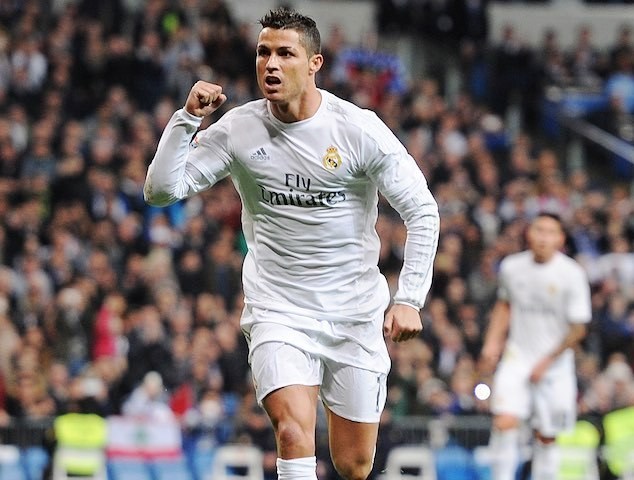 Ronaldo celebrates one of his goals for Real Madrid