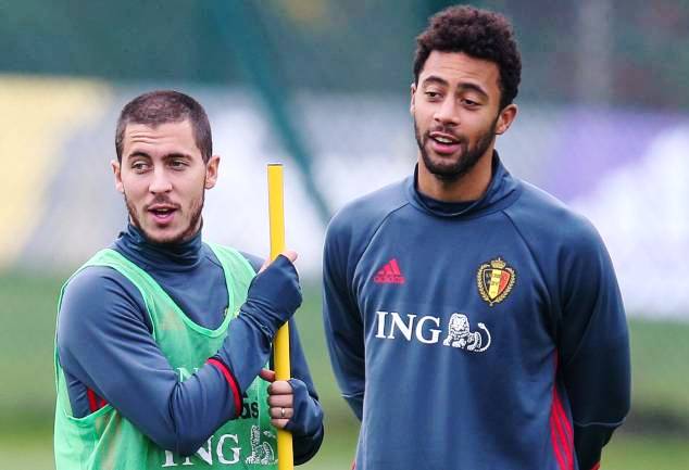 Hazard and Dembele in a previous training session for Belgium national team