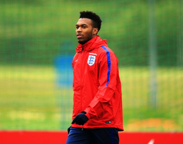 Sturridge in a previous training session with England