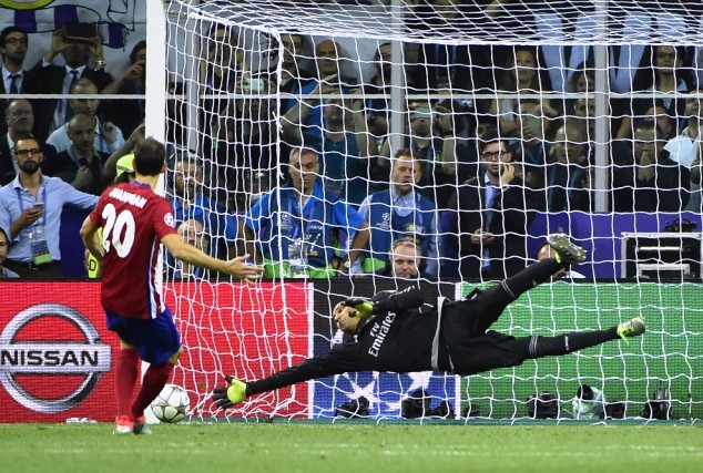 The talented goalkeeper saves Juanfran's penalty during the Champions League final against Atleti