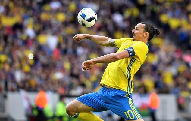 Zlatan in action for Sweden against Wales in an international friendly game played on Sunday