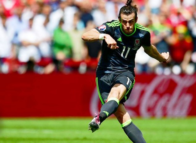 Gareth Bale in action against England at the Euro 2016. He is the top scorer in the competition with three goals.